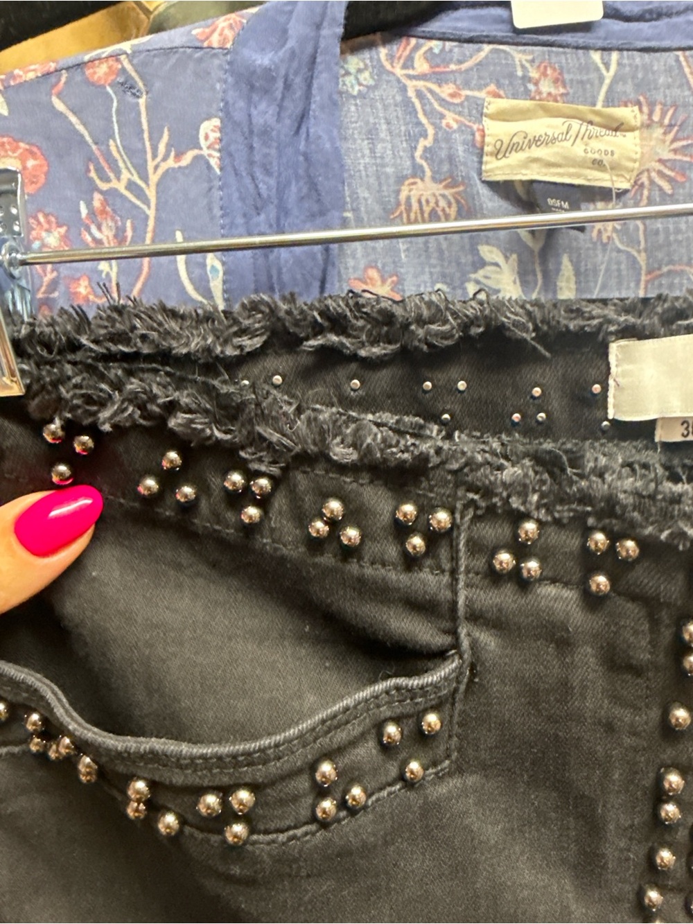 Pistola Skye High Rise Studded Black Denim Mini Skirt - Size 30 NWT - Picture 3 of 4